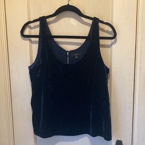 J. Crew Velvet Top Navy Size 6